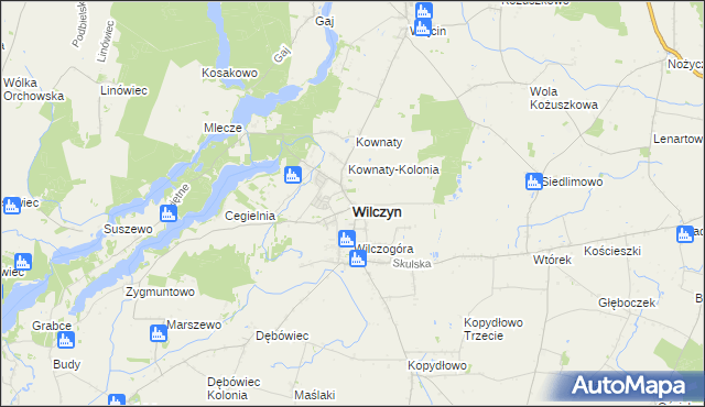 mapa Wilczyn powiat koniński, Wilczyn powiat koniński na mapie Targeo