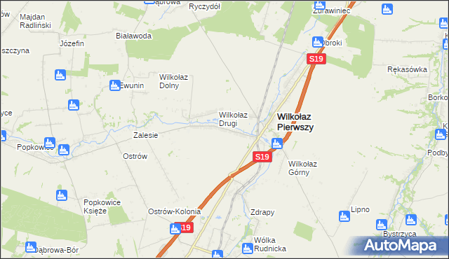mapa Wilkołaz Trzeci, Wilkołaz Trzeci na mapie Targeo