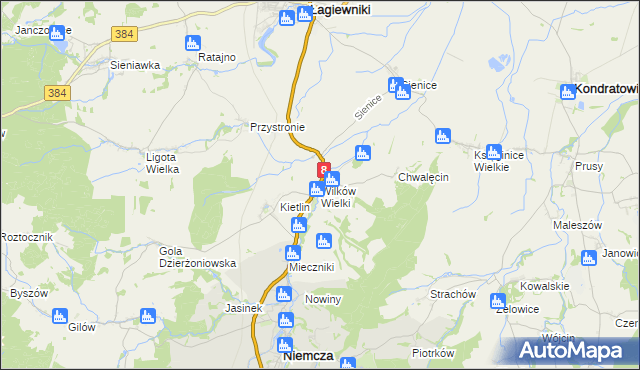 mapa Wilków Wielki, Wilków Wielki na mapie Targeo
