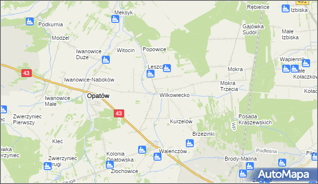 mapa Wilkowiecko, Wilkowiecko na mapie Targeo