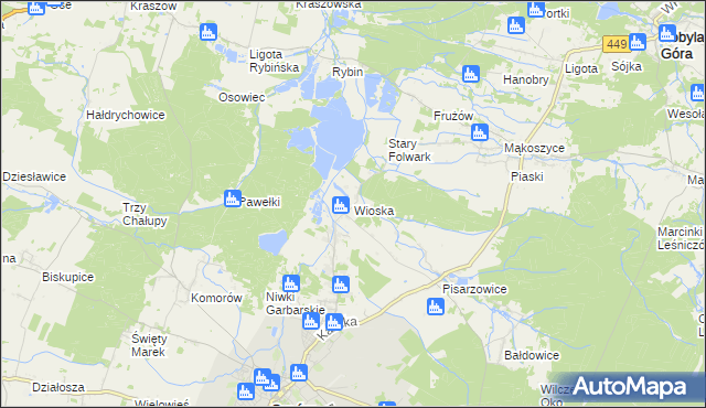 mapa Wioska gmina Syców, Wioska gmina Syców na mapie Targeo