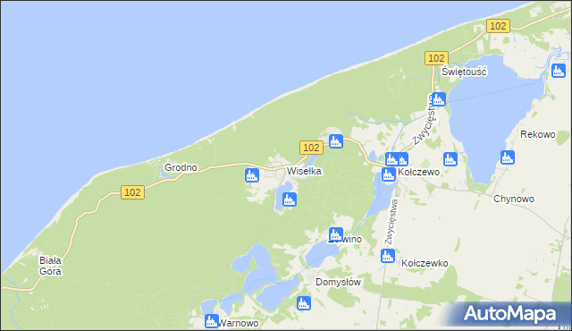 mapa Wisełka, Wisełka na mapie Targeo