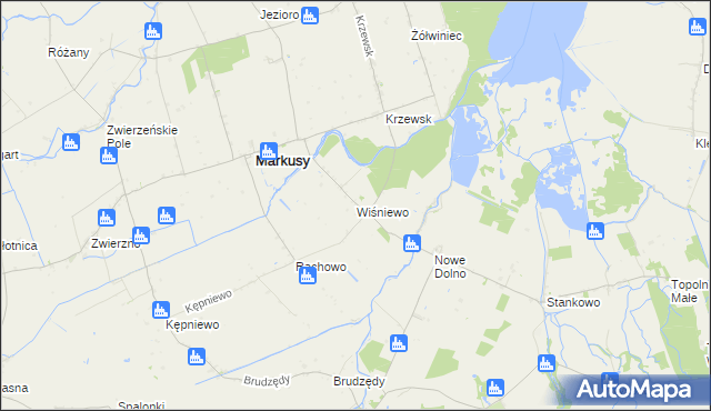 mapa Wiśniewo gmina Markusy, Wiśniewo gmina Markusy na mapie Targeo
