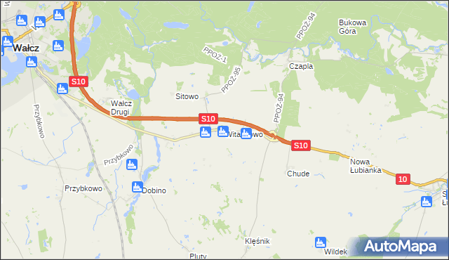 mapa Witankowo, Witankowo na mapie Targeo
