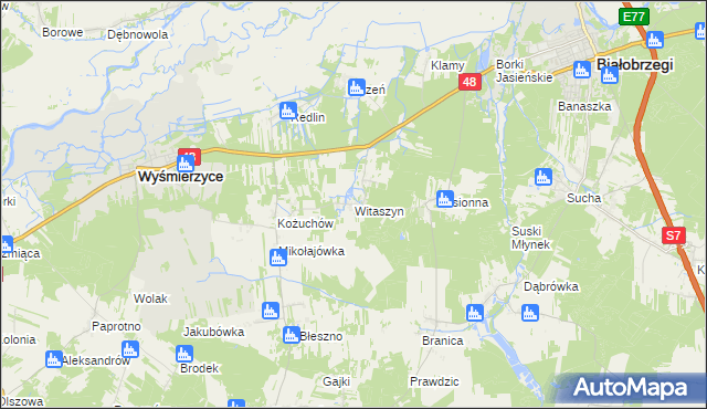 mapa Witaszyn, Witaszyn na mapie Targeo
