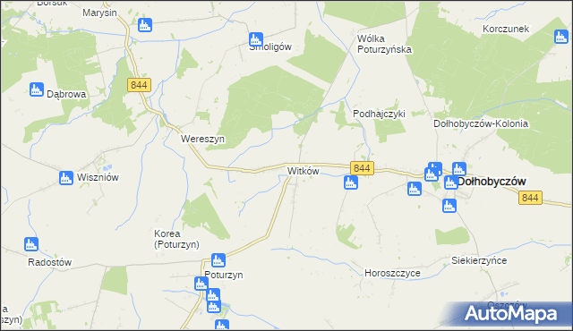 mapa Witków gmina Dołhobyczów, Witków gmina Dołhobyczów na mapie Targeo