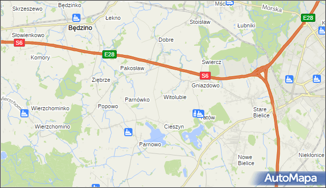 mapa Witolubie, Witolubie na mapie Targeo