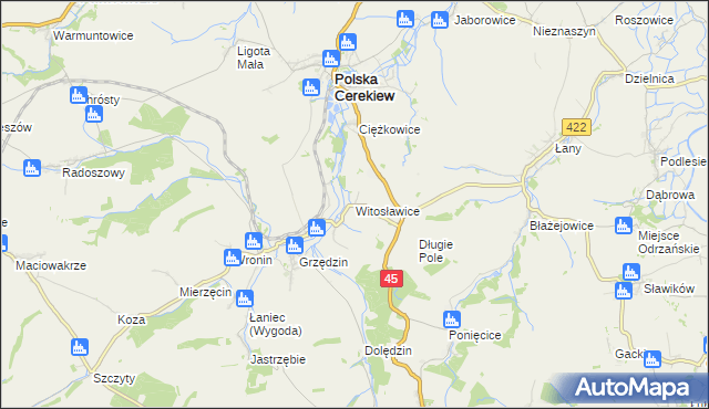 mapa Witosławice, Witosławice na mapie Targeo