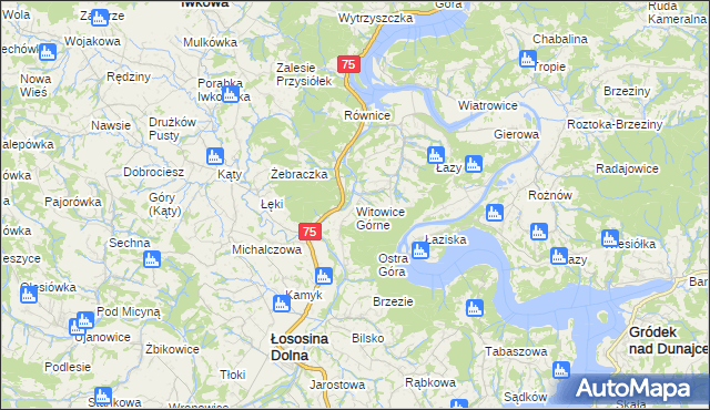 mapa Witowice Górne, Witowice Górne na mapie Targeo