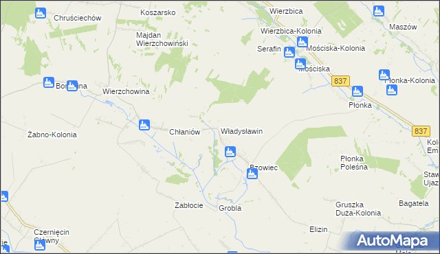 mapa Władysławin, Władysławin na mapie Targeo
