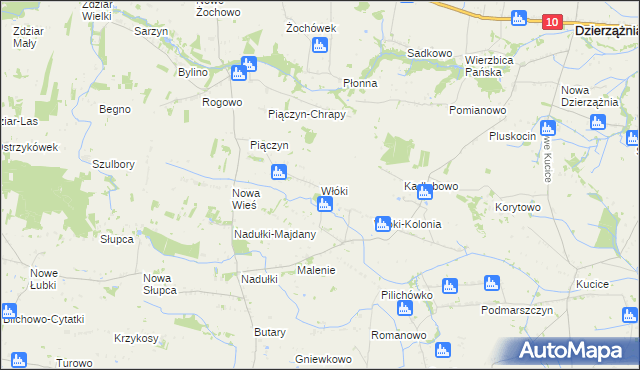 mapa Włóki gmina Bulkowo, Włóki gmina Bulkowo na mapie Targeo