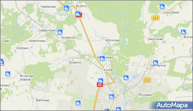 mapa Włynkówko, Włynkówko na mapie Targeo