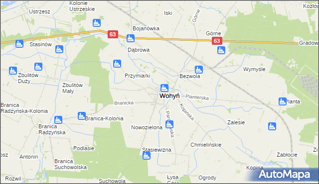 mapa Wohyń, Wohyń na mapie Targeo
