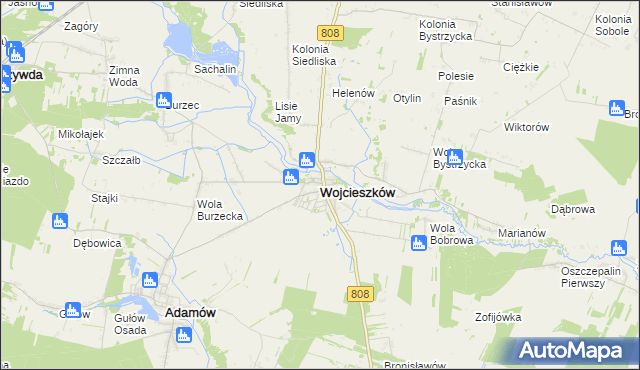 mapa Wojcieszków, Wojcieszków na mapie Targeo