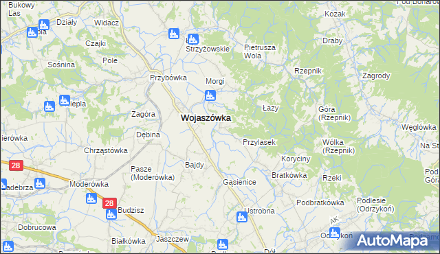 mapa Wojkówka, Wojkówka na mapie Targeo