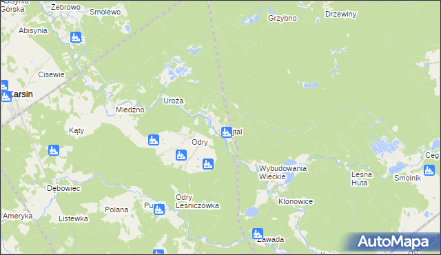 mapa Wojtal, Wojtal na mapie Targeo