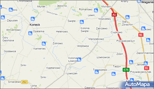 mapa Wójtówka gmina Bądkowo, Wójtówka gmina Bądkowo na mapie Targeo
