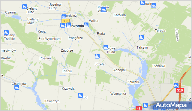 mapa Wola Bukowska, Wola Bukowska na mapie Targeo