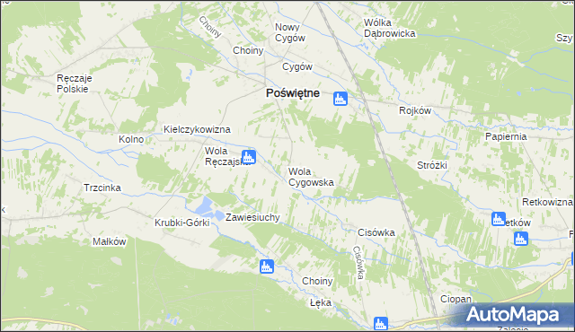 mapa Wola Cygowska, Wola Cygowska na mapie Targeo