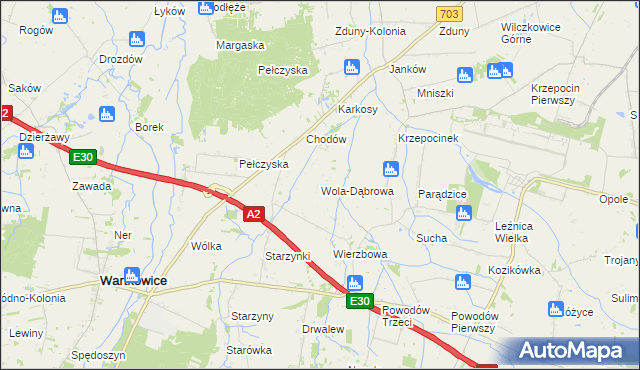 mapa Wola-Dąbrowa, Wola-Dąbrowa na mapie Targeo