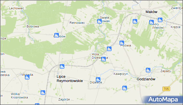 mapa Wola Drzewiecka, Wola Drzewiecka na mapie Targeo
