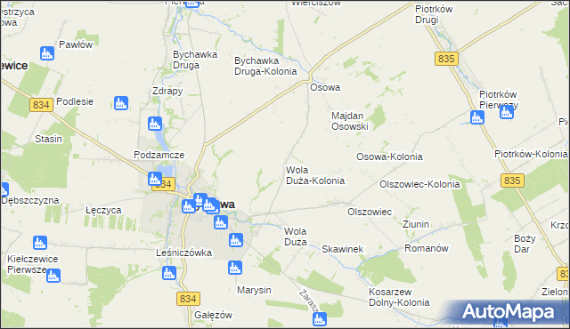 mapa Wola Duża-Kolonia, Wola Duża-Kolonia na mapie Targeo