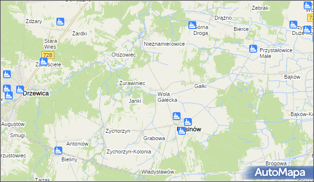 mapa Wola Gałecka, Wola Gałecka na mapie Targeo