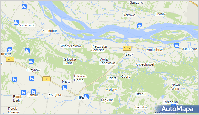mapa Wola Ładowska, Wola Ładowska na mapie Targeo