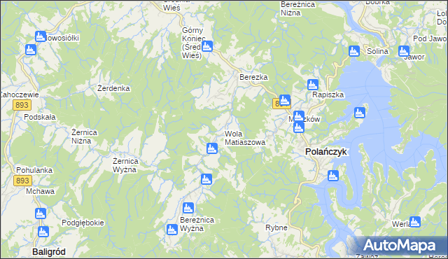 mapa Wola Matiaszowa, Wola Matiaszowa na mapie Targeo