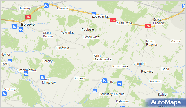 mapa Wola Miastkowska, Wola Miastkowska na mapie Targeo