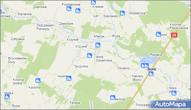 mapa Wola Osowińska, Wola Osowińska na mapie Targeo