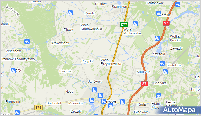 mapa Wola Przypkowska, Wola Przypkowska na mapie Targeo