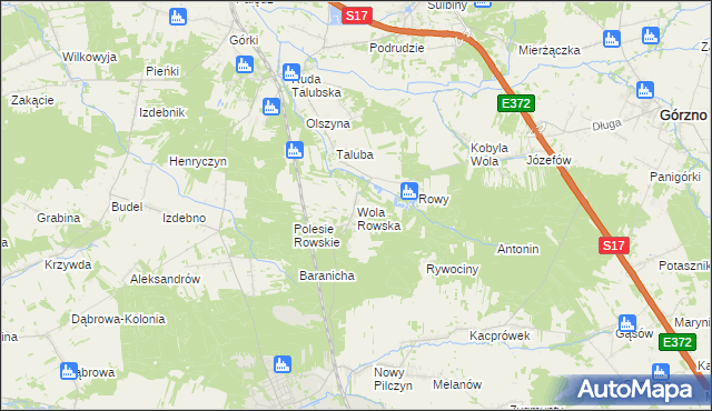 mapa Wola Rowska, Wola Rowska na mapie Targeo