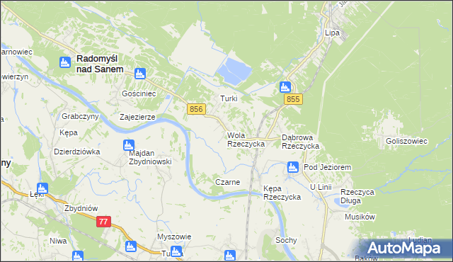 mapa Wola Rzeczycka, Wola Rzeczycka na mapie Targeo