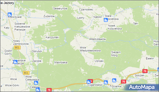 mapa Wola Władysławowska, Wola Władysławowska na mapie Targeo