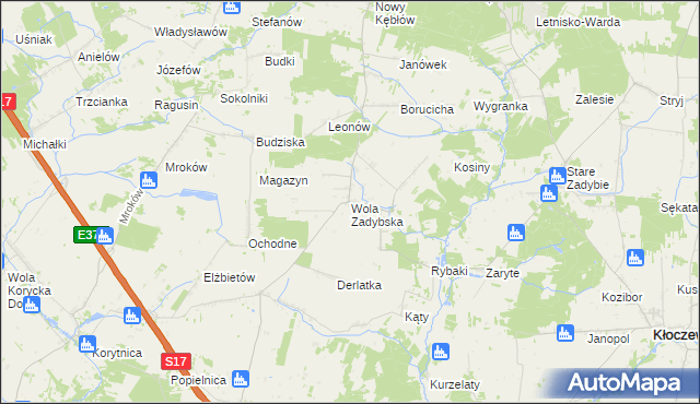 mapa Wola Zadybska, Wola Zadybska na mapie Targeo