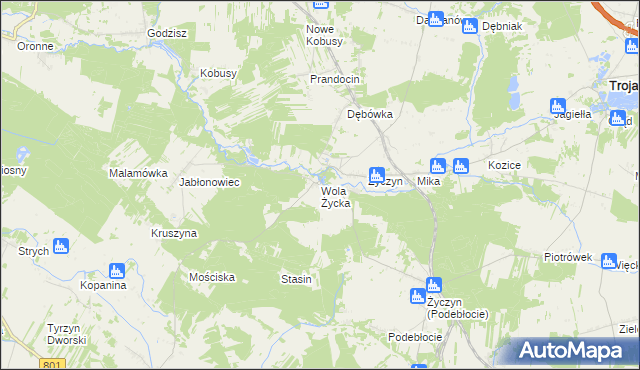 mapa Wola Życka, Wola Życka na mapie Targeo