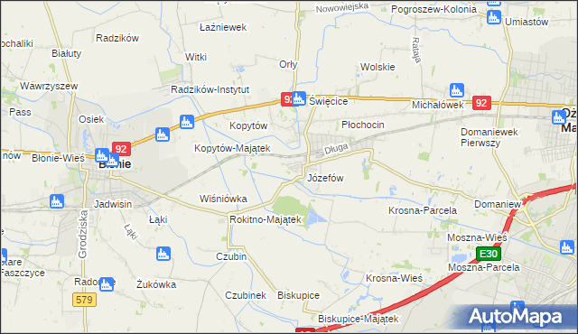 mapa Wolica gmina Ożarów Mazowiecki, Wolica gmina Ożarów Mazowiecki na mapie Targeo