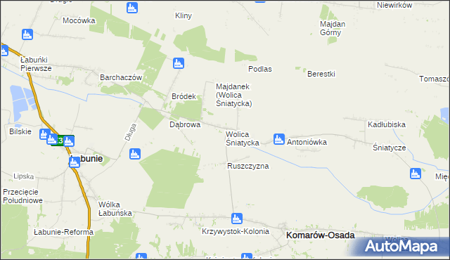 mapa Wolica Śniatycka, Wolica Śniatycka na mapie Targeo