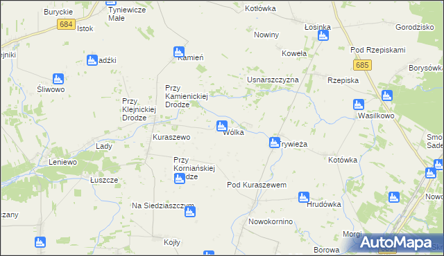 mapa Wólka gmina Czyże, Wólka gmina Czyże na mapie Targeo