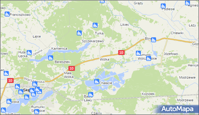 mapa Wólka gmina Skępe, Wólka gmina Skępe na mapie Targeo