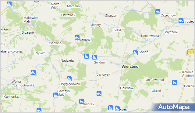 mapa Wólka gmina Wierzbno, Wólka gmina Wierzbno na mapie Targeo