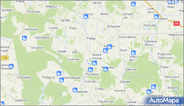 mapa Wólka Kłucka, Wólka Kłucka na mapie Targeo