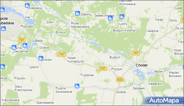 mapa Wólka Komaszycka, Wólka Komaszycka na mapie Targeo