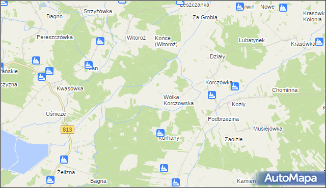 mapa Wólka Korczowska, Wólka Korczowska na mapie Targeo