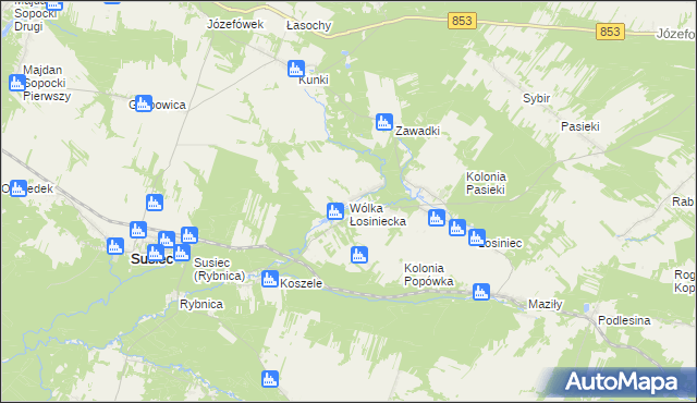 mapa Wólka Łosiniecka, Wólka Łosiniecka na mapie Targeo