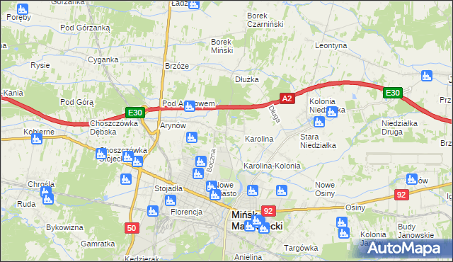 mapa Wólka Mińska, Wólka Mińska na mapie Targeo