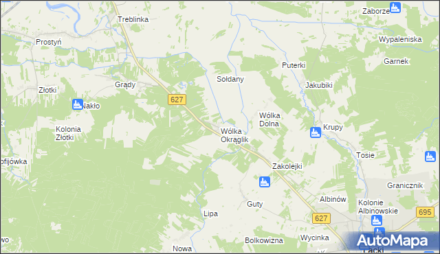 mapa Wólka Okrąglik, Wólka Okrąglik na mapie Targeo