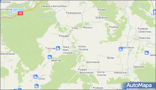 mapa Wólka Ołudzka, Wólka Ołudzka na mapie Targeo