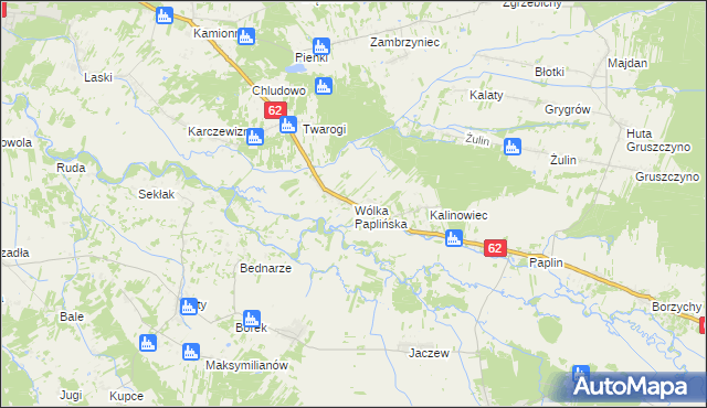 mapa Wólka Paplińska, Wólka Paplińska na mapie Targeo